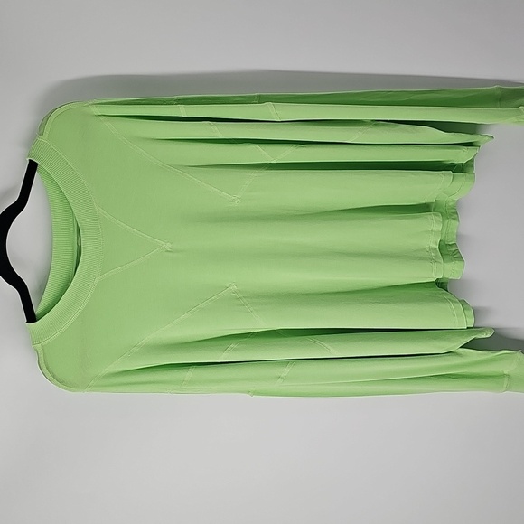 Free People Tops - Free People Movement Lime Green Crew Neck Long Sleeve Oversized Top